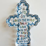 "He Saved Cross" acrylic shelfie