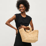 Edith Ring Handle Tote: Natural