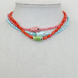 Chubby Fish Beaded Necklace: Pink