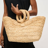 Edith Ring Handle Tote: Natural