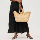 Edith Ring Handle Tote: Natural