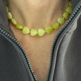 Maizy Heart Necklace, Chartreuse