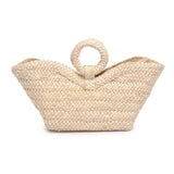 Edith Ring Handle Tote: Natural
