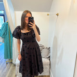 Polka Dot Linen Midi Dress