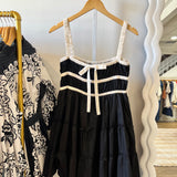 Contrast Binding Black Mini Dress