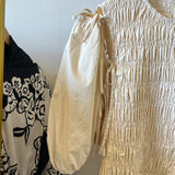 Detachable Sleeve Peplum Top in Eggshell