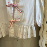 Knot Detail Peplum Top - White