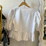 Knot Detail Peplum Top - White