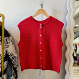 Sleeveless Ribbed Knit Top in Poppy