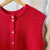 Sleeveless Ribbed Knit Top in Poppy