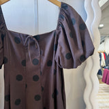 Polka Dot Linen Midi Dress