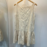 Square Neck Mini Shift Dress in Ivory