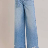 Nori High Rise Extra Wide Belted Jean Light Denim