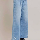 Nori High Rise Extra Wide Belted Jean Light Denim