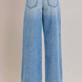 Nori High Rise Extra Wide Belted Jean Light Denim