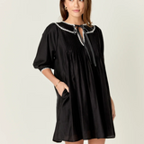 Embroidery Bow Detailed Mini Dress