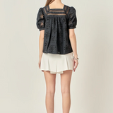 Square Neck Embroidered Top