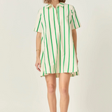 Striped Kaftan Mini Dress