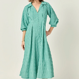 Volum Sleeves Shirt Midi Dress