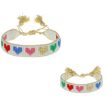 Mini & Me: Rainbow Hearts Beaded Bracelet Set