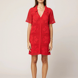 Ileanna Crochet Mini Dress in Poppy Red