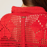 Ileanna Crochet Mini Dress in Poppy Red