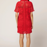 Ileanna Crochet Mini Dress in Poppy Red