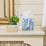 Paper Tissue Box Cover in Blue Marble