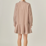 Stripe Collar Flared Skirt Dress