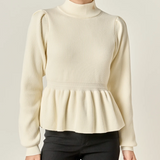 Peplum Waist Knit Top