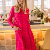 Classic Shirtdress in Hollyberry Check