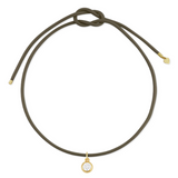 Umber Brown Necklace Cord - Bezel Charm