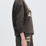 The Collegiate Sweatshirt in Coffee/Gardenia