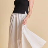 Sleeveless Mixed Media Midi Dress