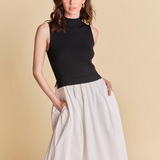 Sleeveless Mixed Media Midi Dress