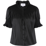 The Nicole Shirt in Black Satin