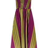 Smocked Dress in Wildberry Stripes