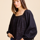 Maureen Top in Black Eyelet