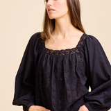 Maureen Top in Black Eyelet