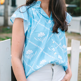 Bays Blouse in Periwinkle Bloom