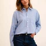 Gia Top in Blue Oxford