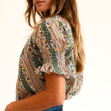 Marnie Top in Rose Stripe