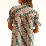 Marnie Top in Rose Stripe