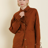 Twill Jacket with Ties in Sienna