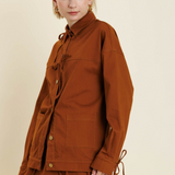 Twill Jacket with Ties in Sienna