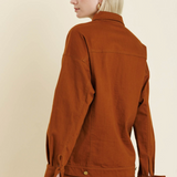 Twill Jacket with Ties in Sienna