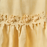 Scalloped Halter Linen Mini Dress