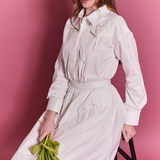 Floral Applique Collared Shirt