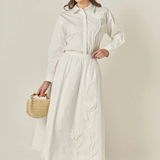 Floral Applique Collared Shirt