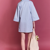 Floral Applique Shirt Mini Dress